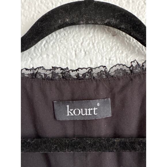 Women's Kourt Giogia Linen Bow Top in Black size 6 Coquette Whimsigoth Girly - Picture 4 of 6